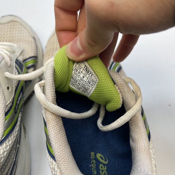 Y2K Asics Shoes Gel Equation 2 Running Sneakers TN871 Neon Green / Blue Wom 8 US - Picture 12 of 16